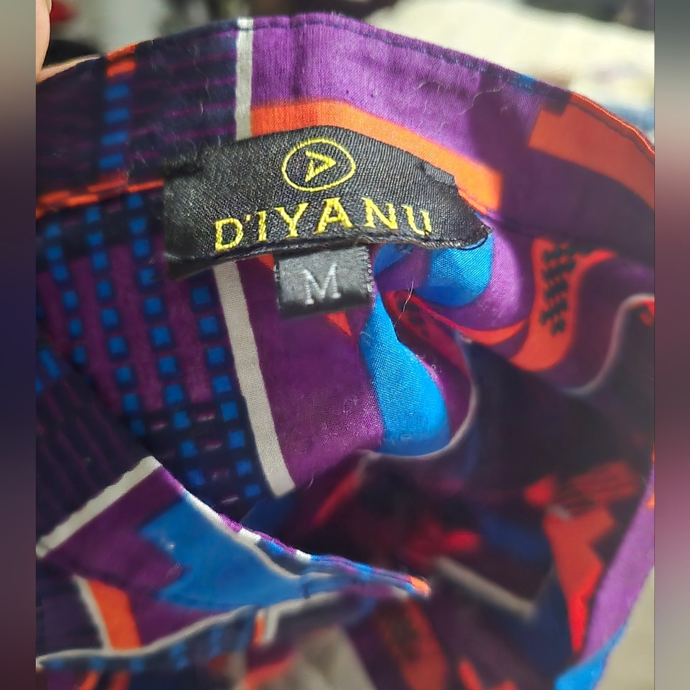 Colorful African Geometric Print Cotton Top - Picture 3 of 8